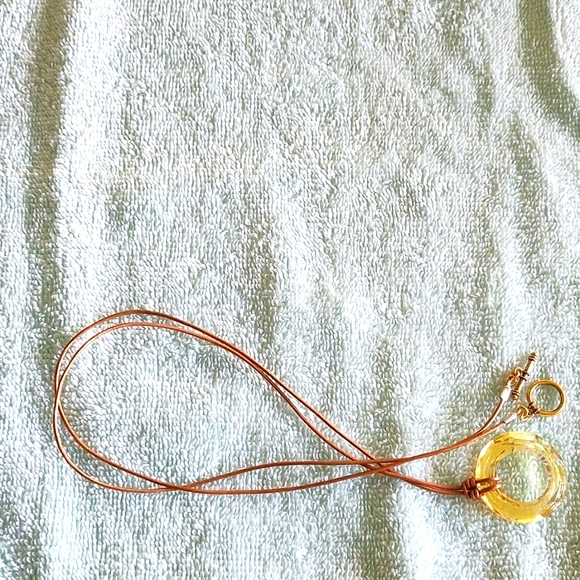 Genuine Gold Leather Necklace! - Picture 3 of 3